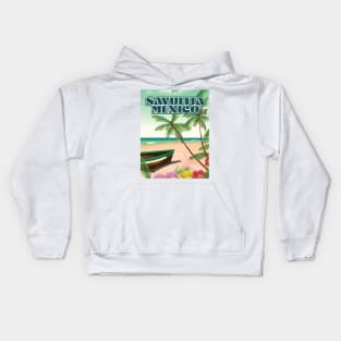 Sayulita Mexico beach poster Kids Hoodie